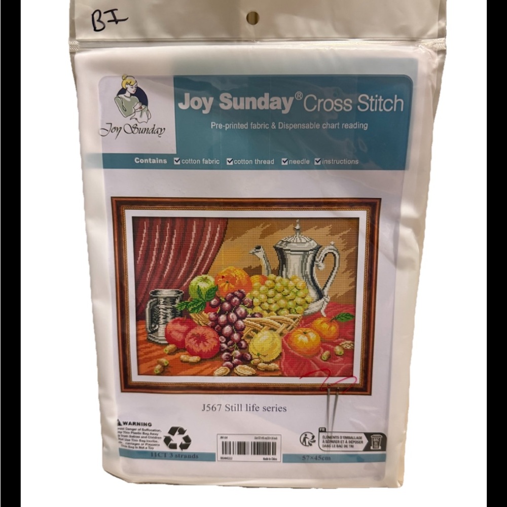 “Still Life Series" Counted Cross Stitch Kit by Joy Sunday Color Coded Chart BI